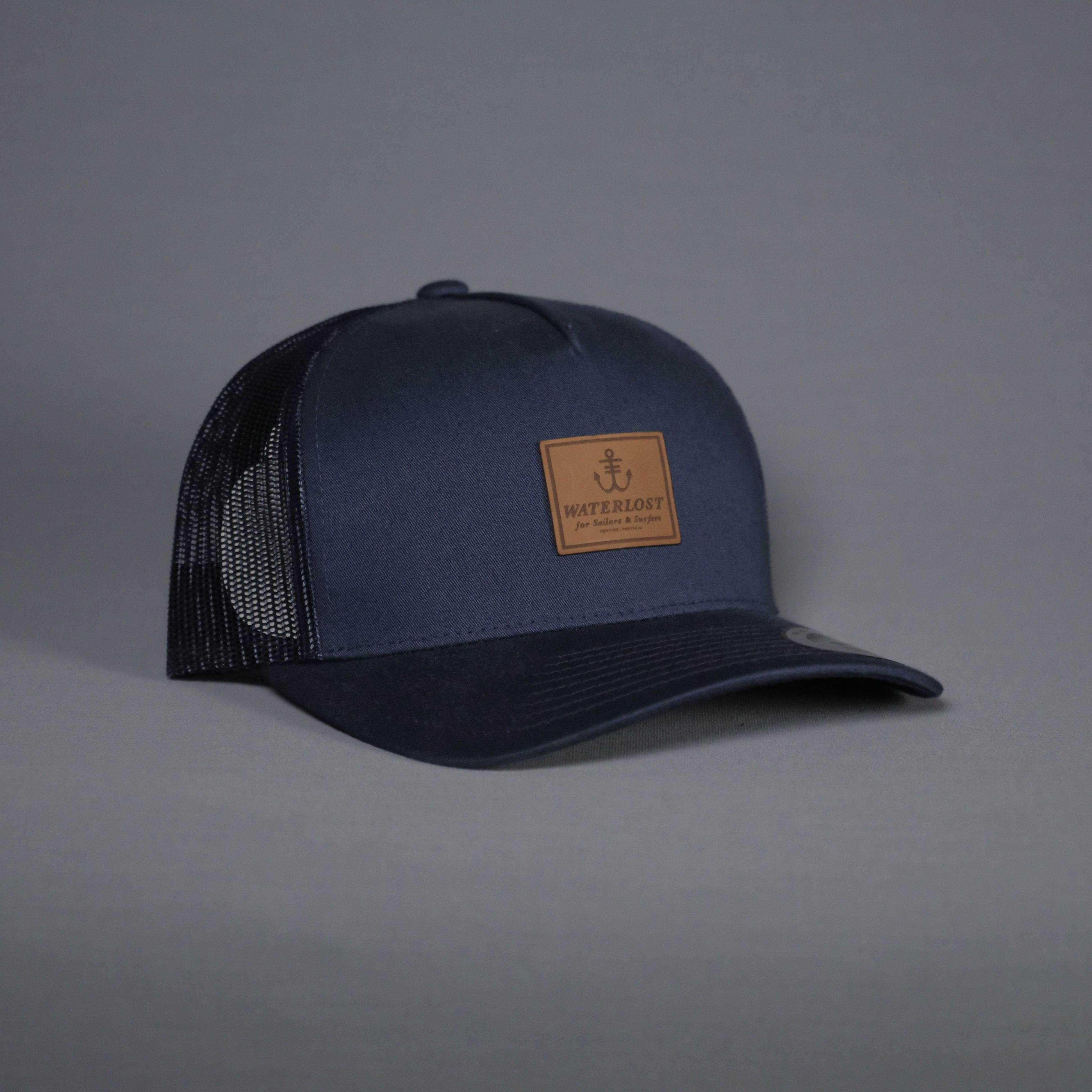 Waterlost Antique Anchor leather rigid snapback