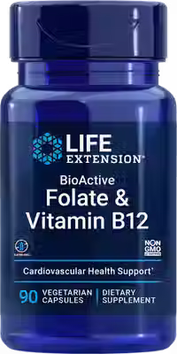 Folate & Vitamin B12: MTHF 600 MCG & B12 METHYLCOBALAM x 90 CAPSULESIN 300 MCG