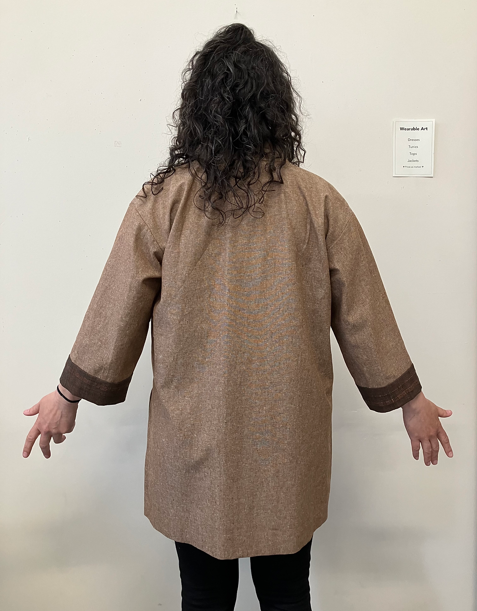 Thumbnail: Warm Tan Jacket with natural dye printed pockets