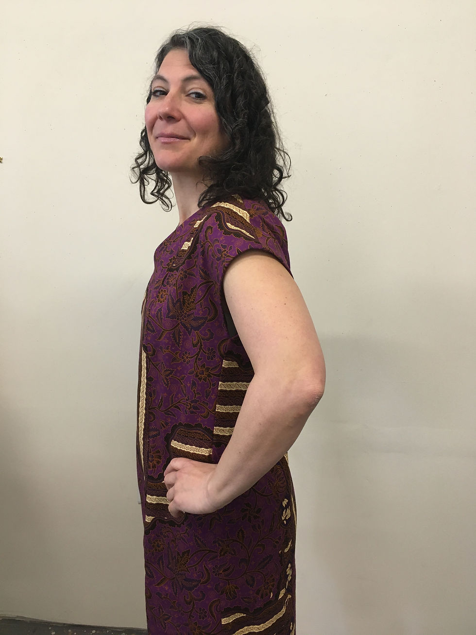 Thumbnail: Indonesian Violet and Gold Summer Dress