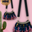 Thumbnail: Mini Size Refashioned Sequin Bag - Navy and Pink Skyline