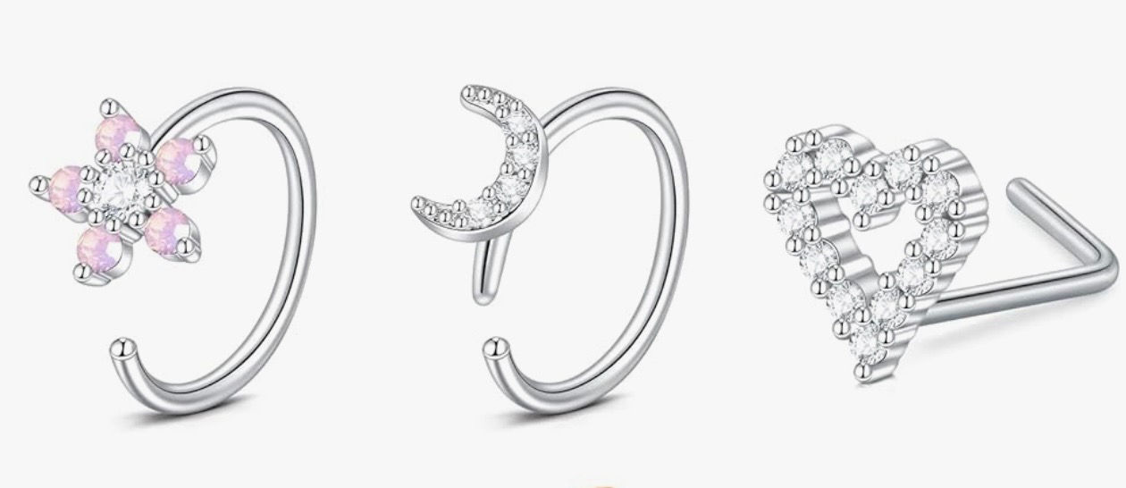 SILVER NOSE HOOPS- SURGICAL STEEL