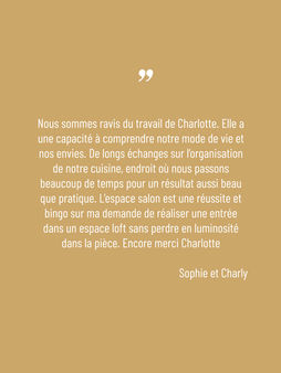 Avis projet rénovation aménagement Architecte d'intérieur nantes charlotte capron designer d'espace nantes