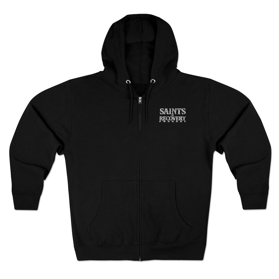 Thumbnail: Saints of Recovery - Galvanized Logo | Zip-Up Hoodie