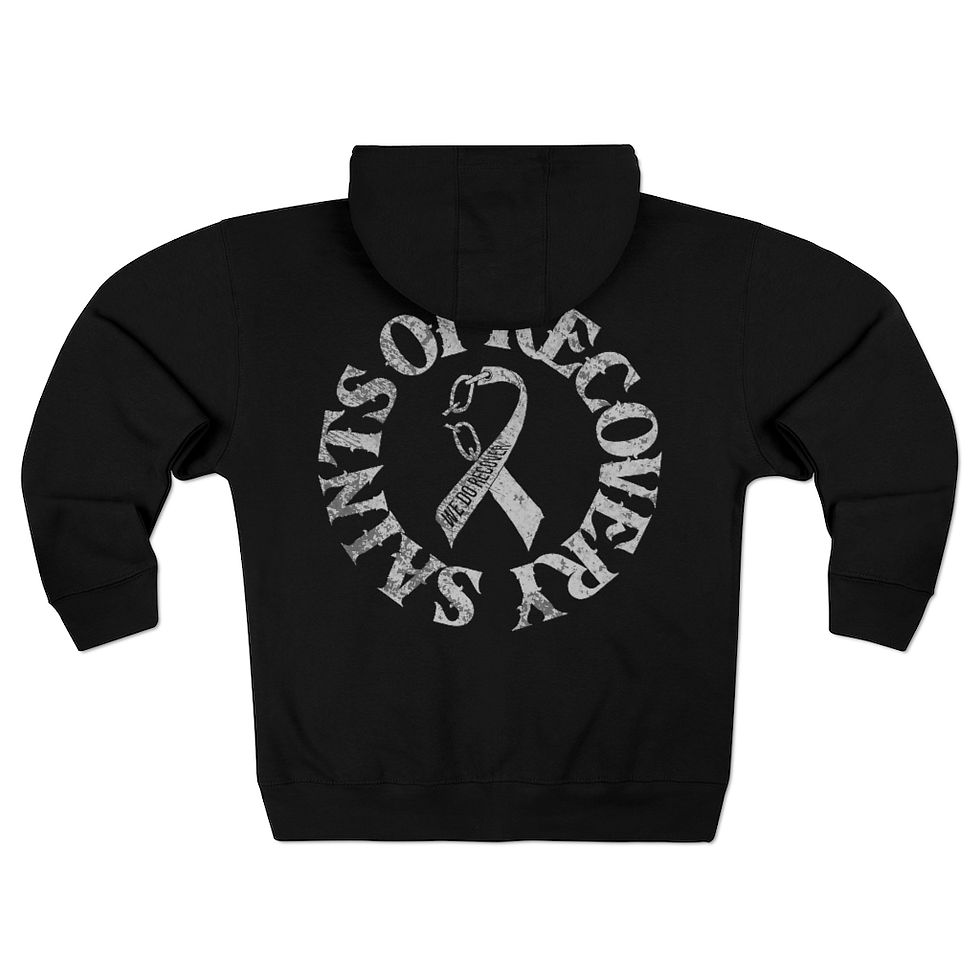 Thumbnail: Saints of Recovery - Galvanized Logo | Zip-Up Hoodie