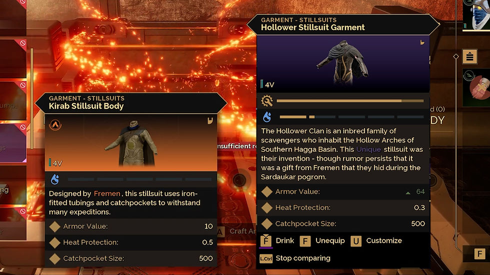 Kirab Stillsuit vs Hollower Stillsuit