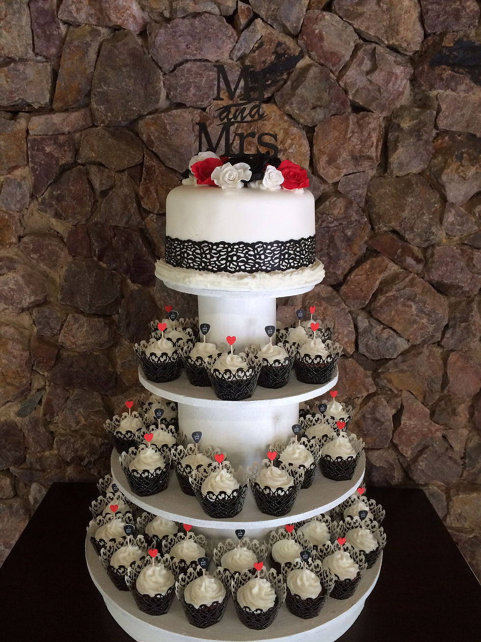 Wedding Cake and Cupcakes