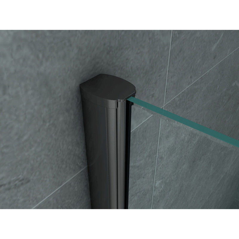 Miniaturbild: Duschkabine 90x160x195cm Schiebetür schwarz matt 8mm