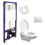 Miniaturbild: Komplettset Wand Hänge WC Spülrandlos + Deckel + Vorwandelement + Schalls