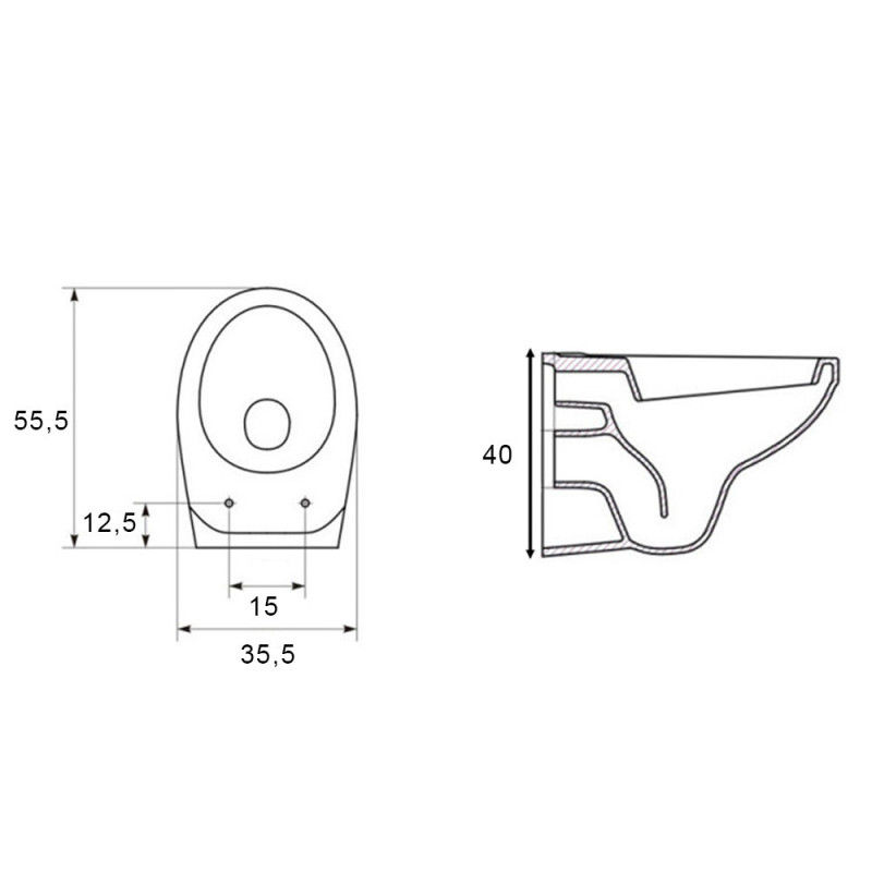 Miniaturbild: Komplettset Wand Hänge WC Spülrandlos + Deckel + Vorwandelement + Schalls
