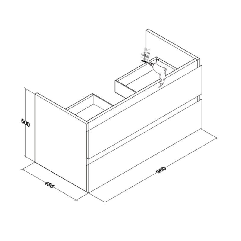 Miniaturbild: Badezimmer Unterschrank 100 cm Grau hochglanz
