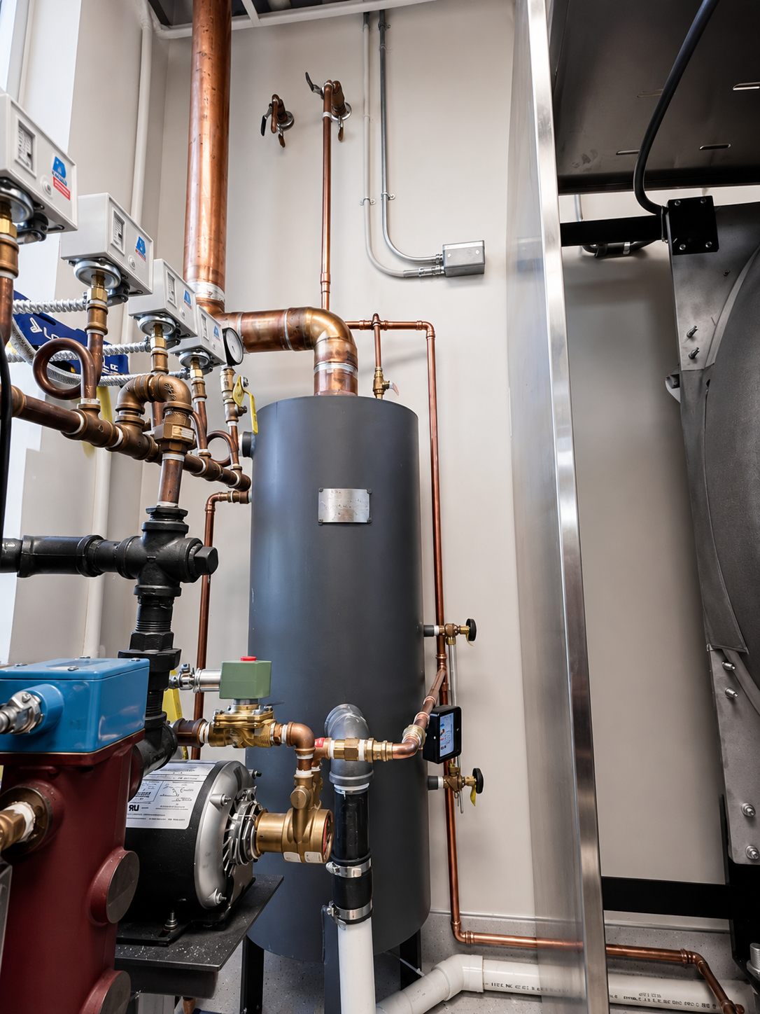 Steam generator and sterilizer piping components