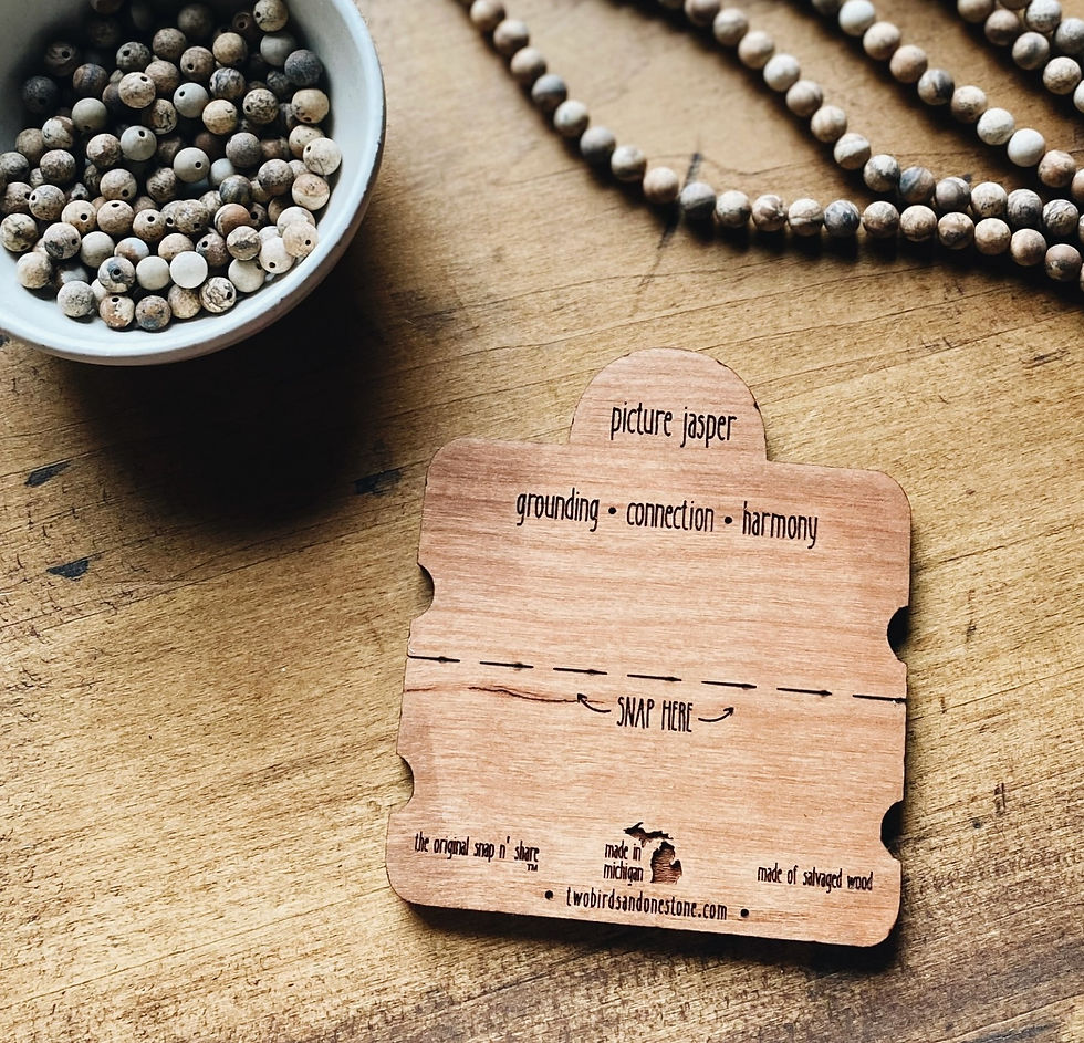 Thumbnail: Two Birds + One Stone Snap n' Share BFF Picture Jasper Bracelet