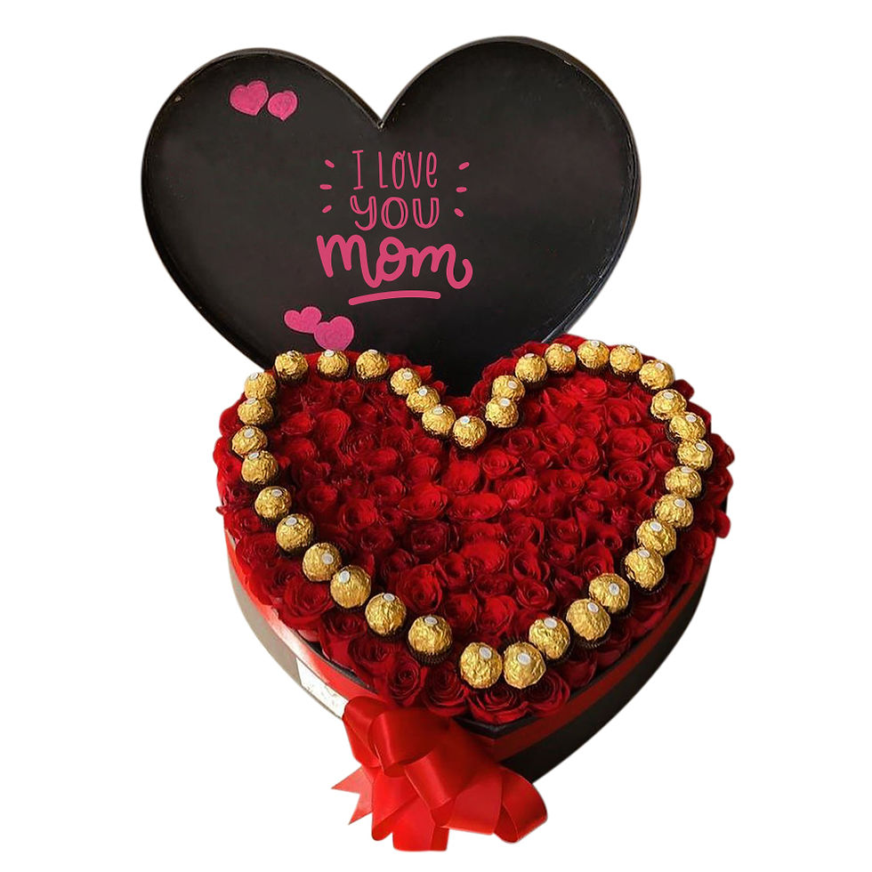 Miniatura: Corazón de 160 rosas con chocolates