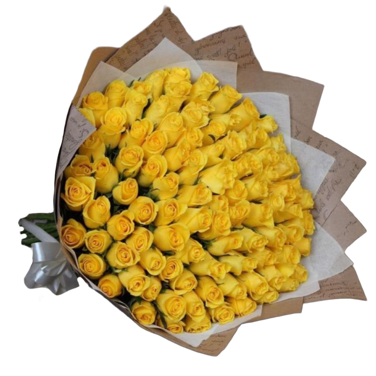 Bouquet de 75  rosas amarillas