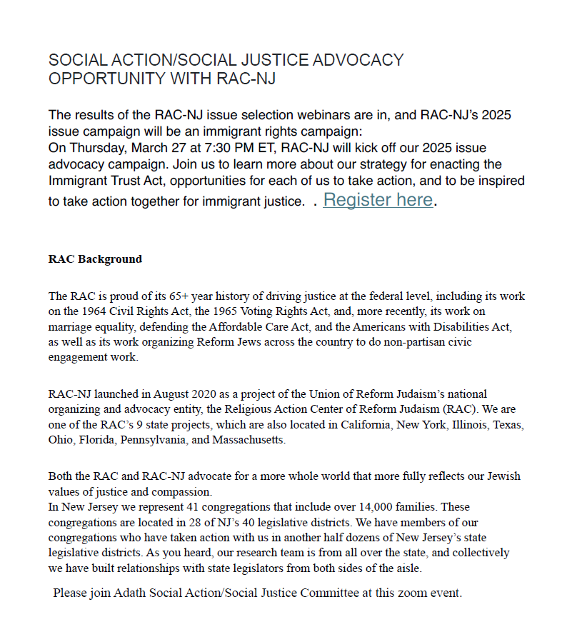 RAC Kickoff with Social Action