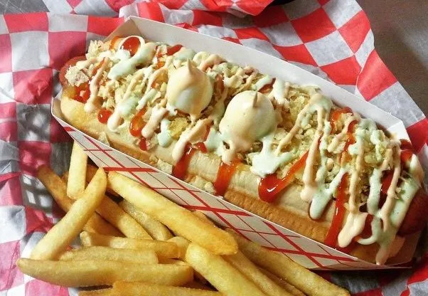Medellin Colombian Food hotdog
