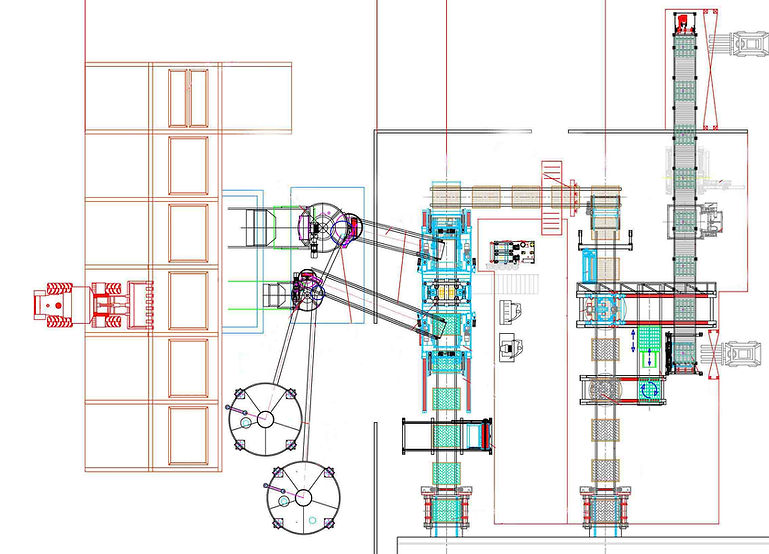 Full automatic concrete block and paver making machine layout