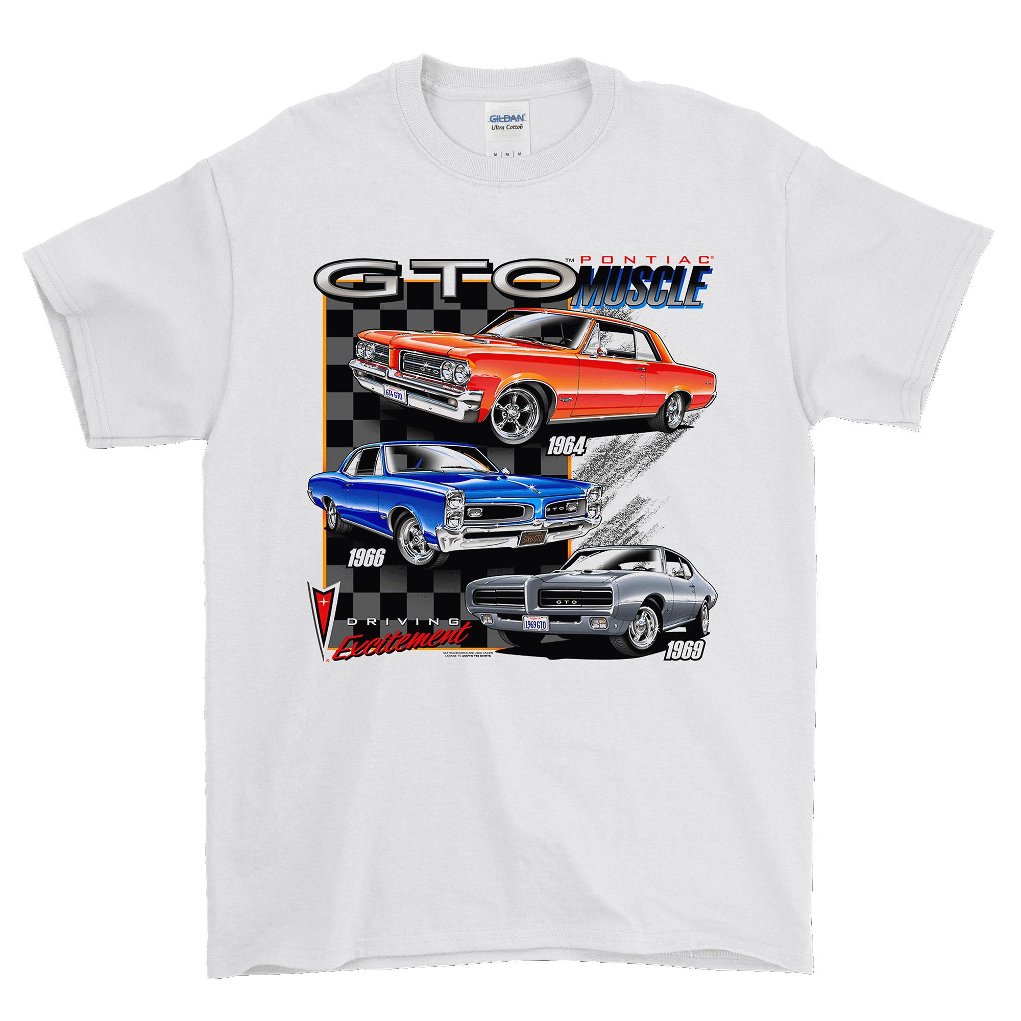 "GTO Pontiac Muscle" Vintage car T-Shirt, Brizio Products Tee