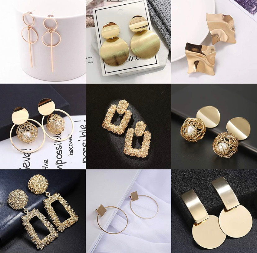 Thumbnail: 13 Pairs of Gold Earrings Wholesale 