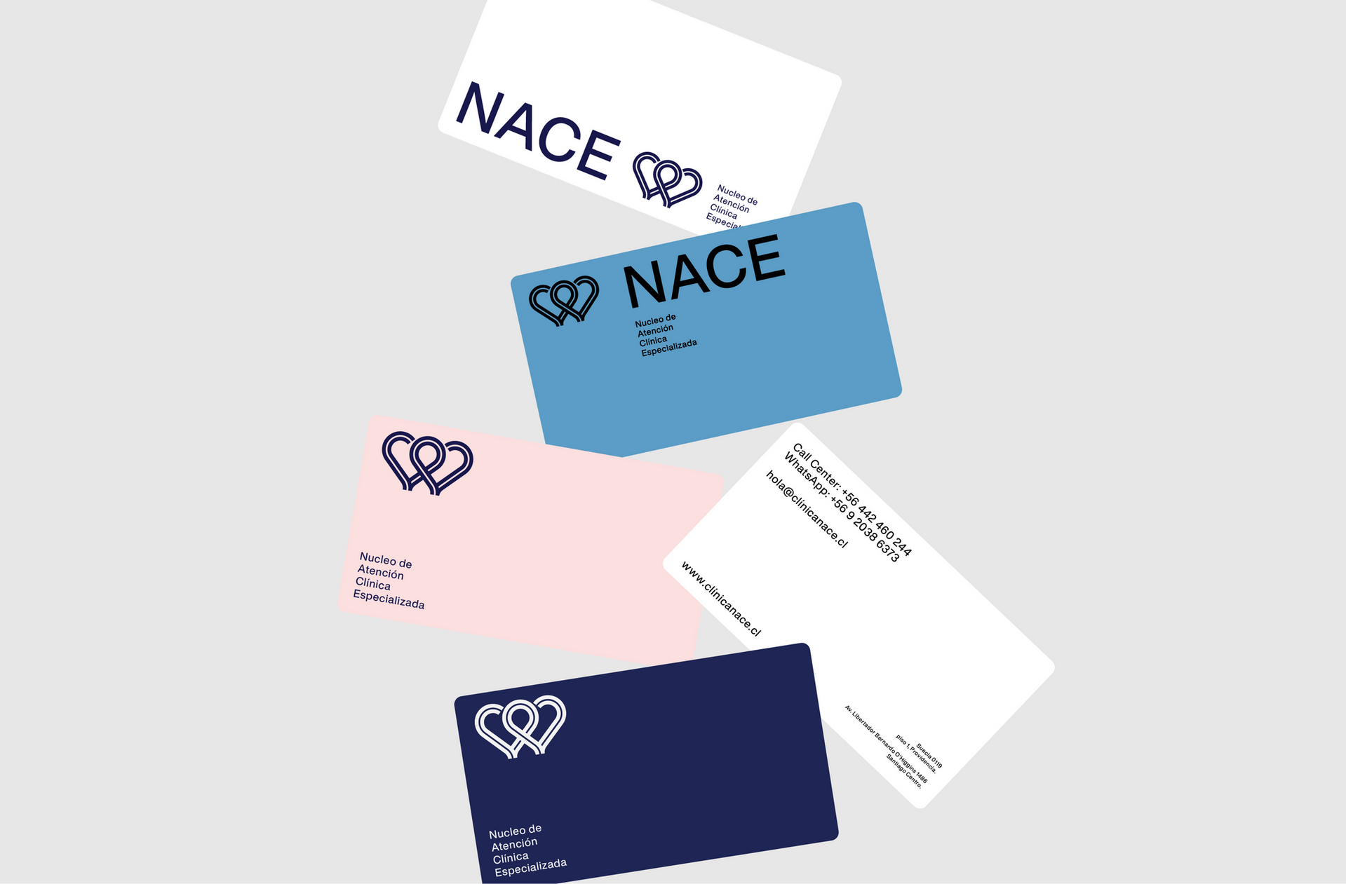 Clínica NACE Santiago de chile branding tarjetas 1