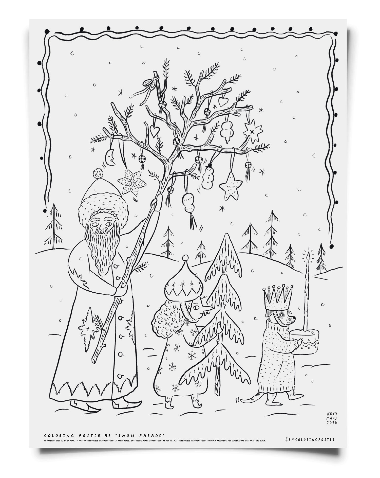 Snow Parade - Coloring Poster Download
