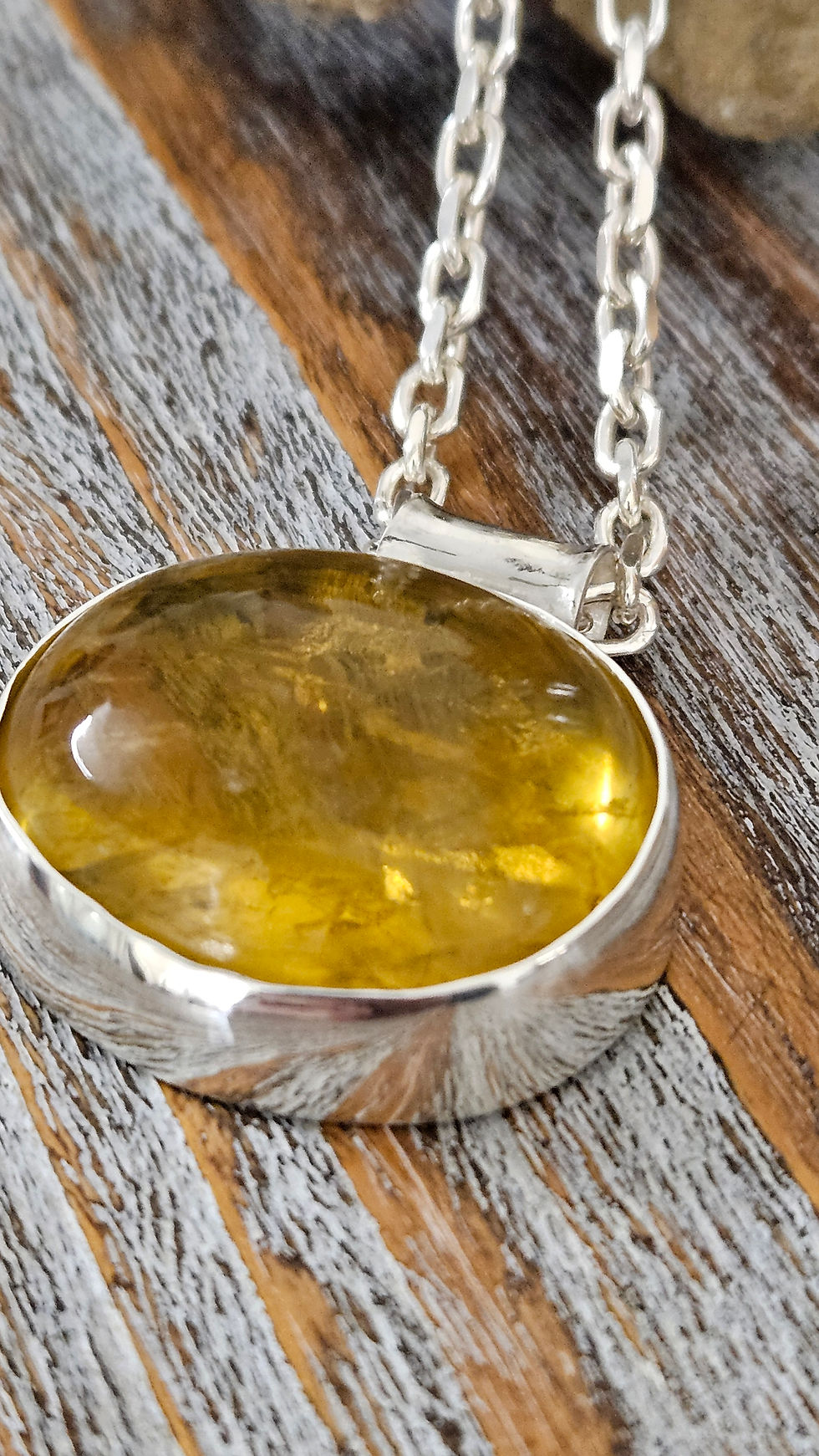 Miniaturbild: Anhänger mit Fluorit Stein 925 Sterling Silber Unikat