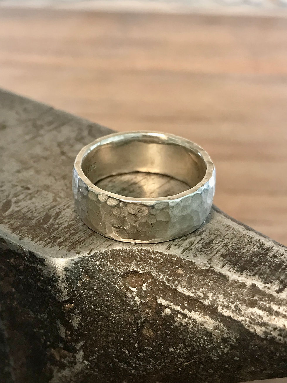 Miniaturbild: Handgeschmiedeter Bandring 925er Sterling Silber