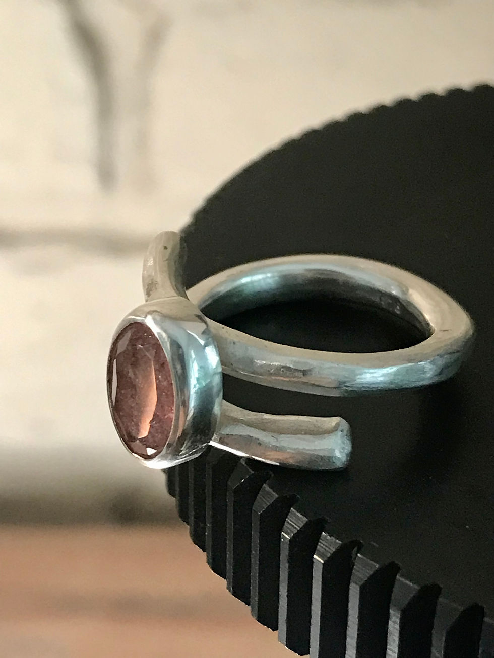 Miniaturbild: Turmalin Ring 925er Sterling Silber geschmiedet Unikat