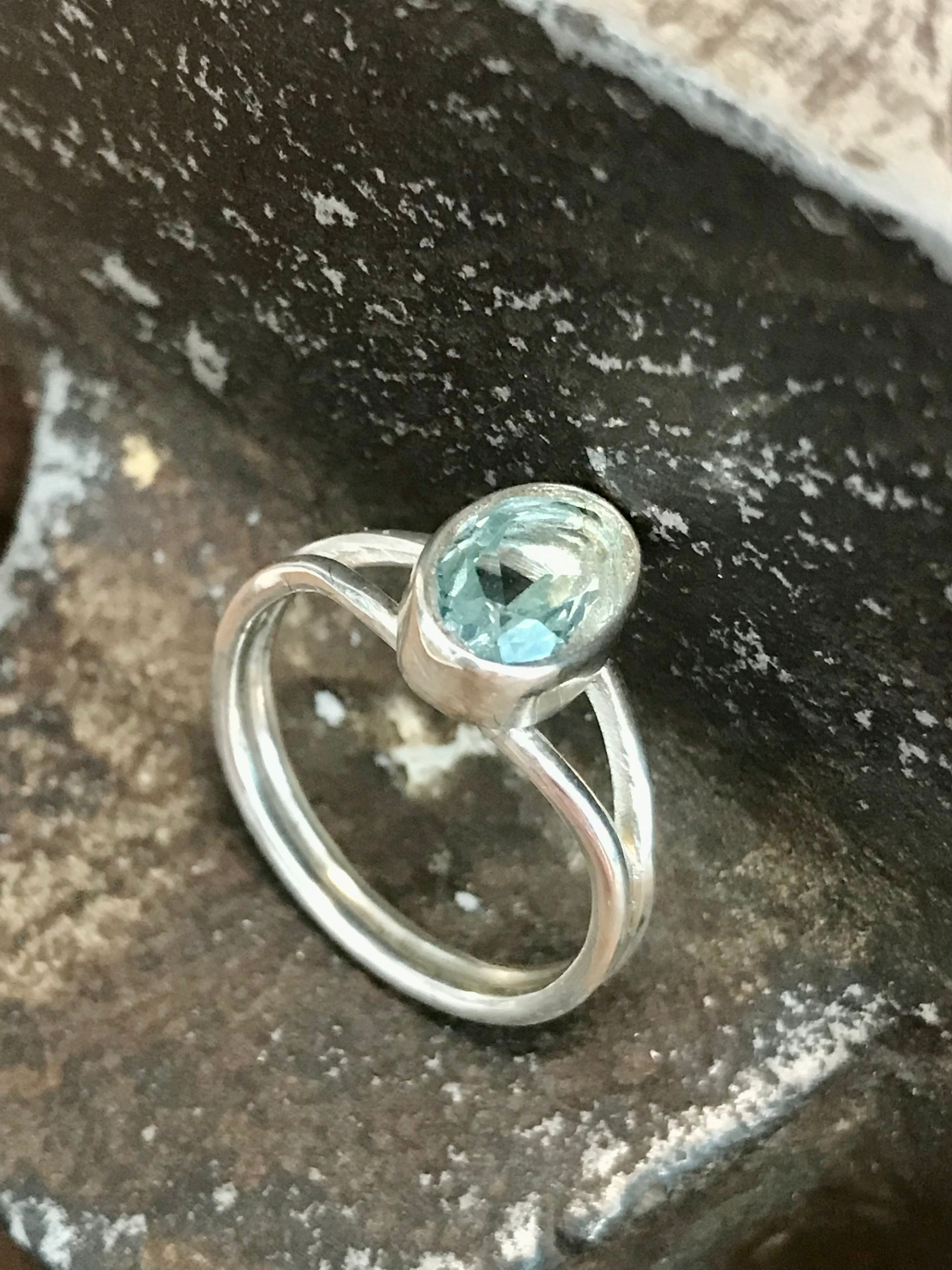 Topas Ring 925er Sterling Silber geschmiedet