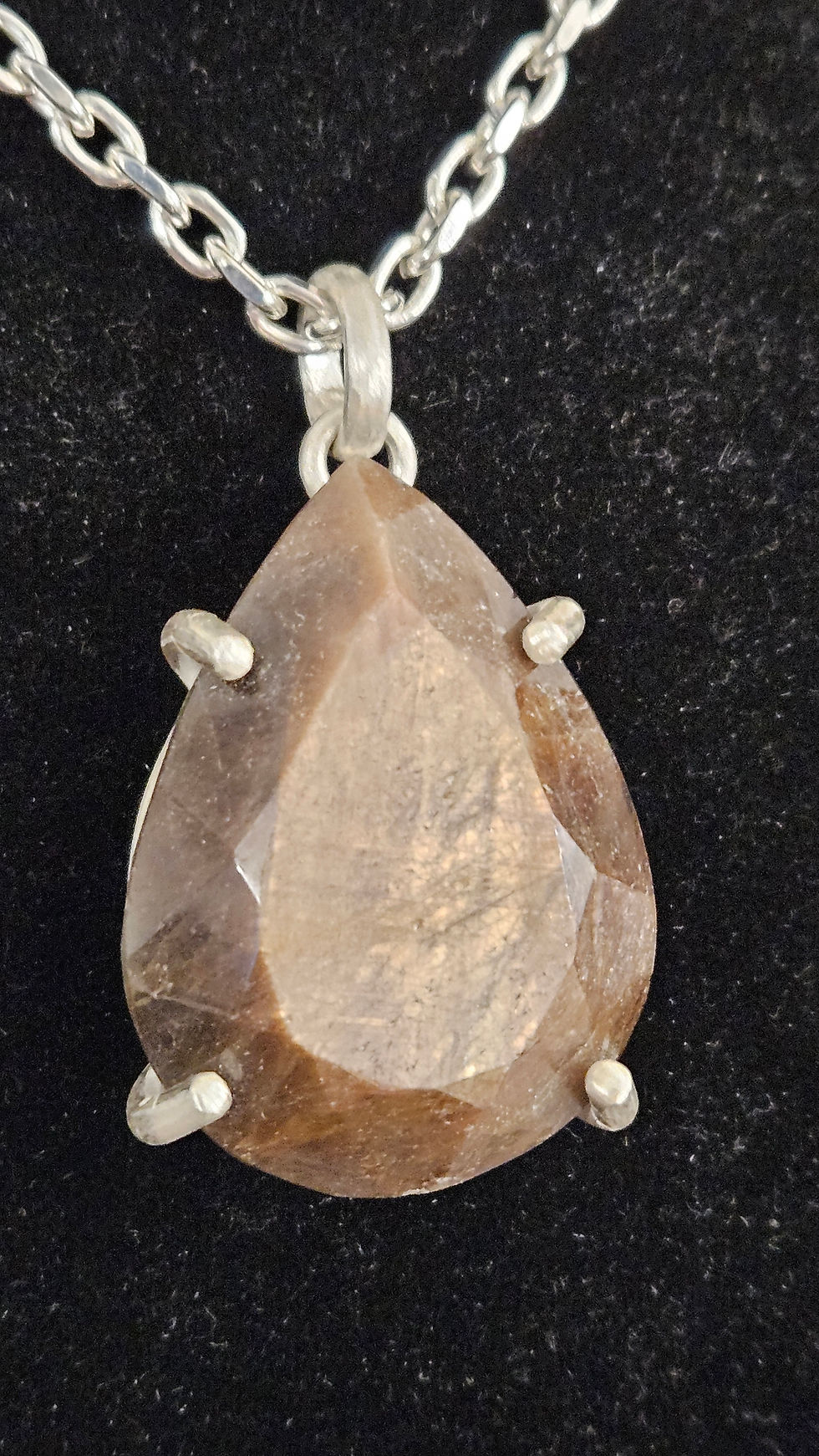 Miniaturbild: Saphir goldbraun Anhänger 925 Silber Unikat