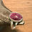 Miniaturbild: Rubin Ring 925er Sterling Silber geschmiedet