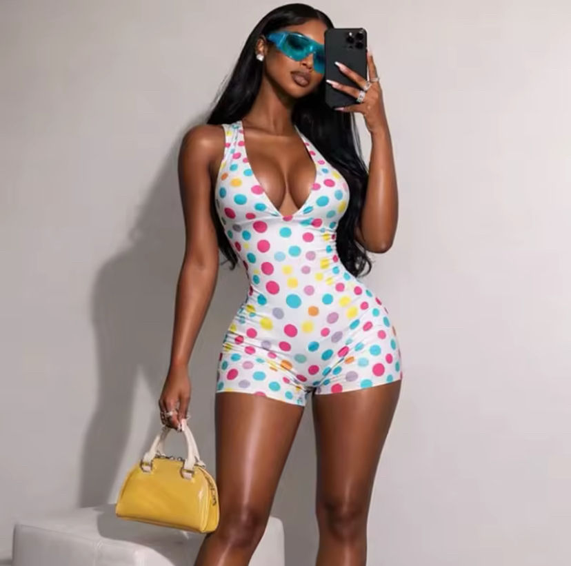 Thumbnail: Days In Polka Dots Halter Jumpsuit