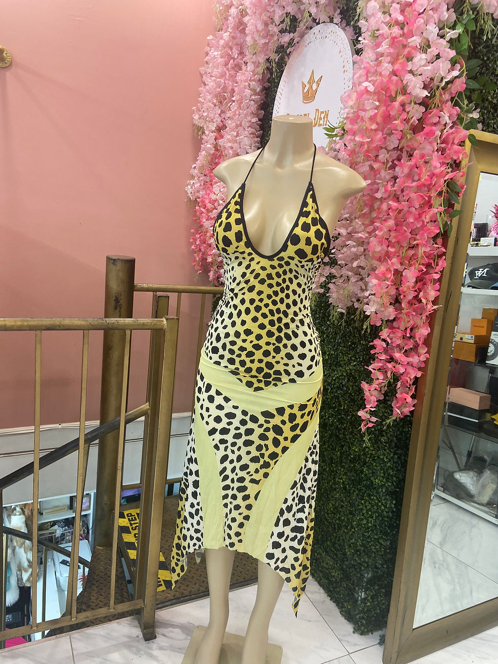 Thumbnail: Weird Puss Leopard-Print Halter Dress