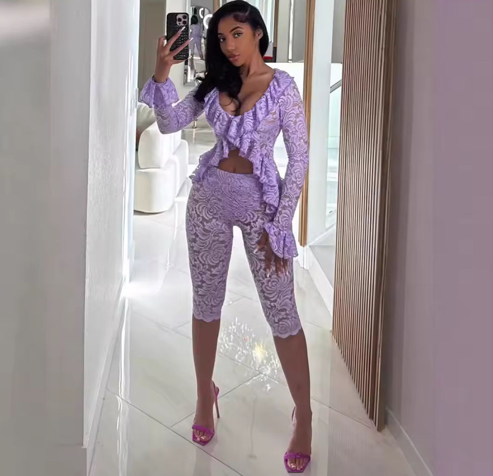Thumbnail: Gianna Lace Biker Short Set