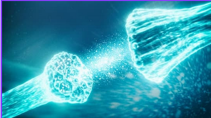 Synapse and Neuron Cells Sending Electrical and Chemical Signals