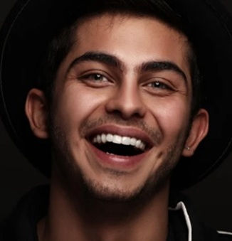Closeup of face of happy man