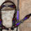 Thumbnail: Purple Alligator Inlay BuckStitch Leather Bridle Breast Collar Wither Strap  Set