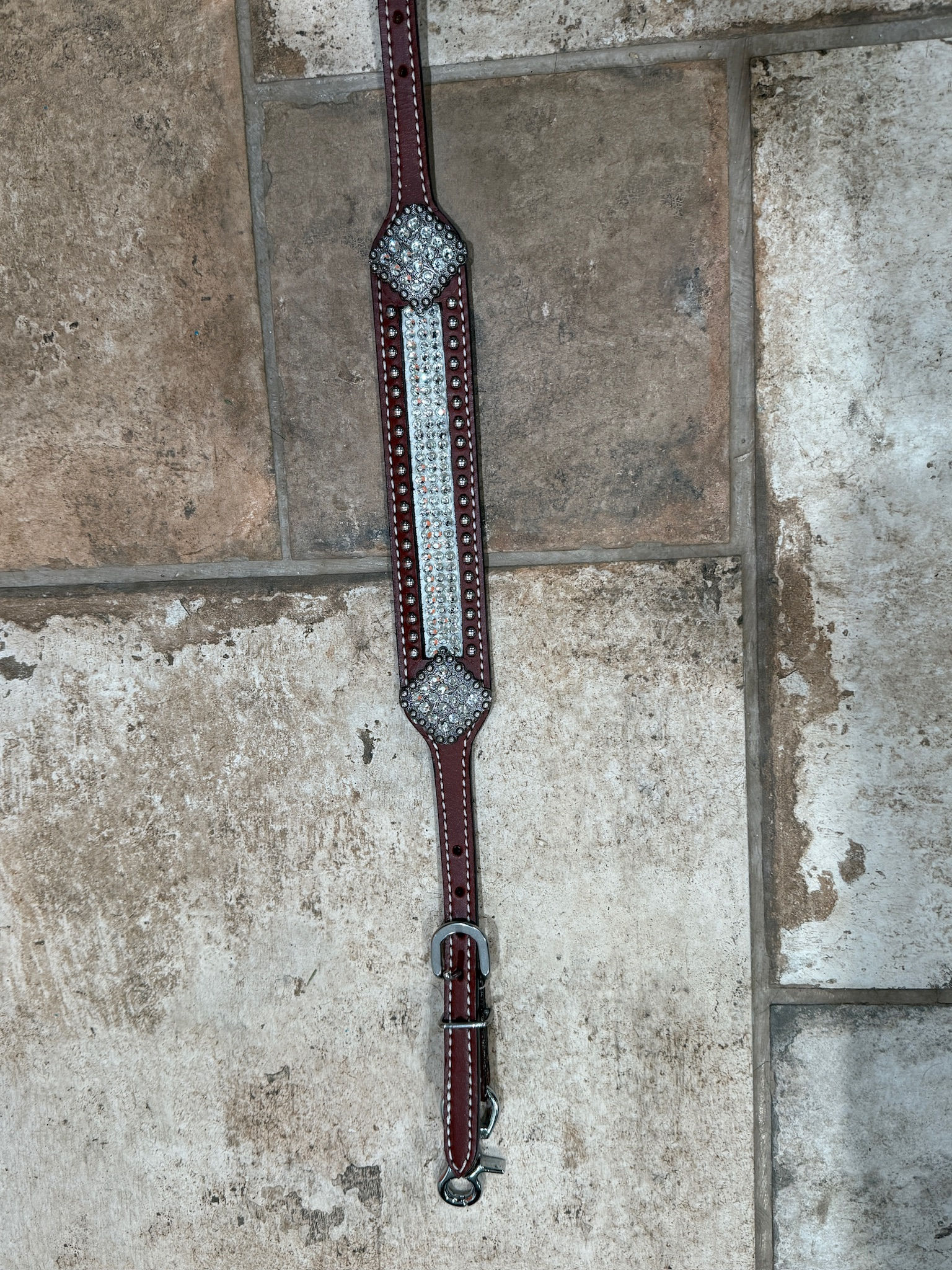 Clear Crystal Bling Wither Strap Western Horse Rodeo Trail