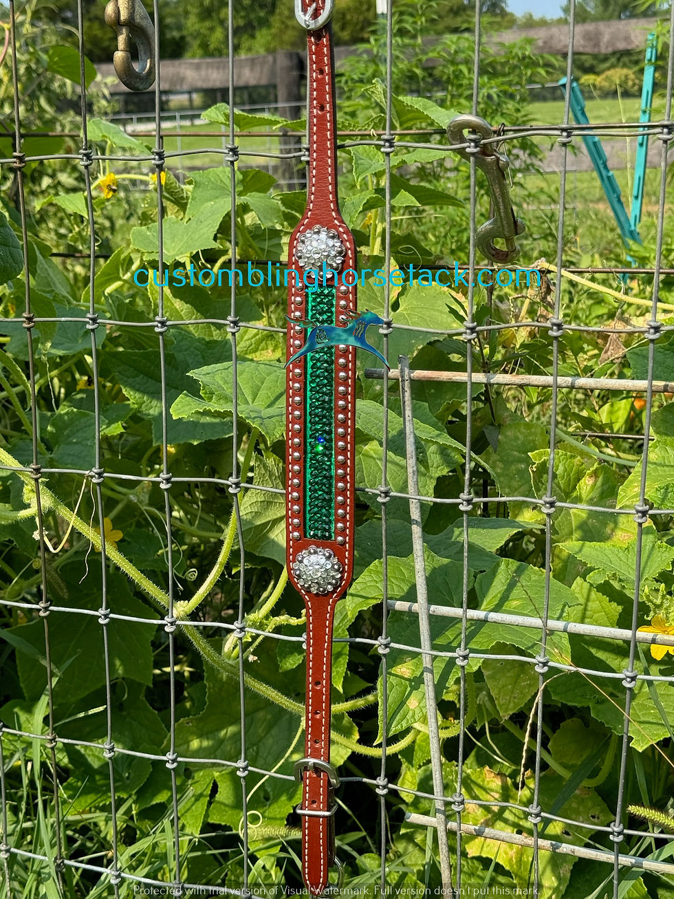 Thumbnail: Emerald Green Rhinestone Crystal Bridle Breast Collar Wither Strap  Set