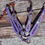 Thumbnail: Full Brow Purple Crystal Bling Western Bridle Breast Collar Set 