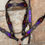 Thumbnail: Purple Alligator Inlay BuckStitch Leather Bridle Breast Collar Wither Strap  Set