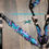 Thumbnail: Black Leather Teal & Purple Scalloped Bridle Breast Collar Wither Strap Tack Set