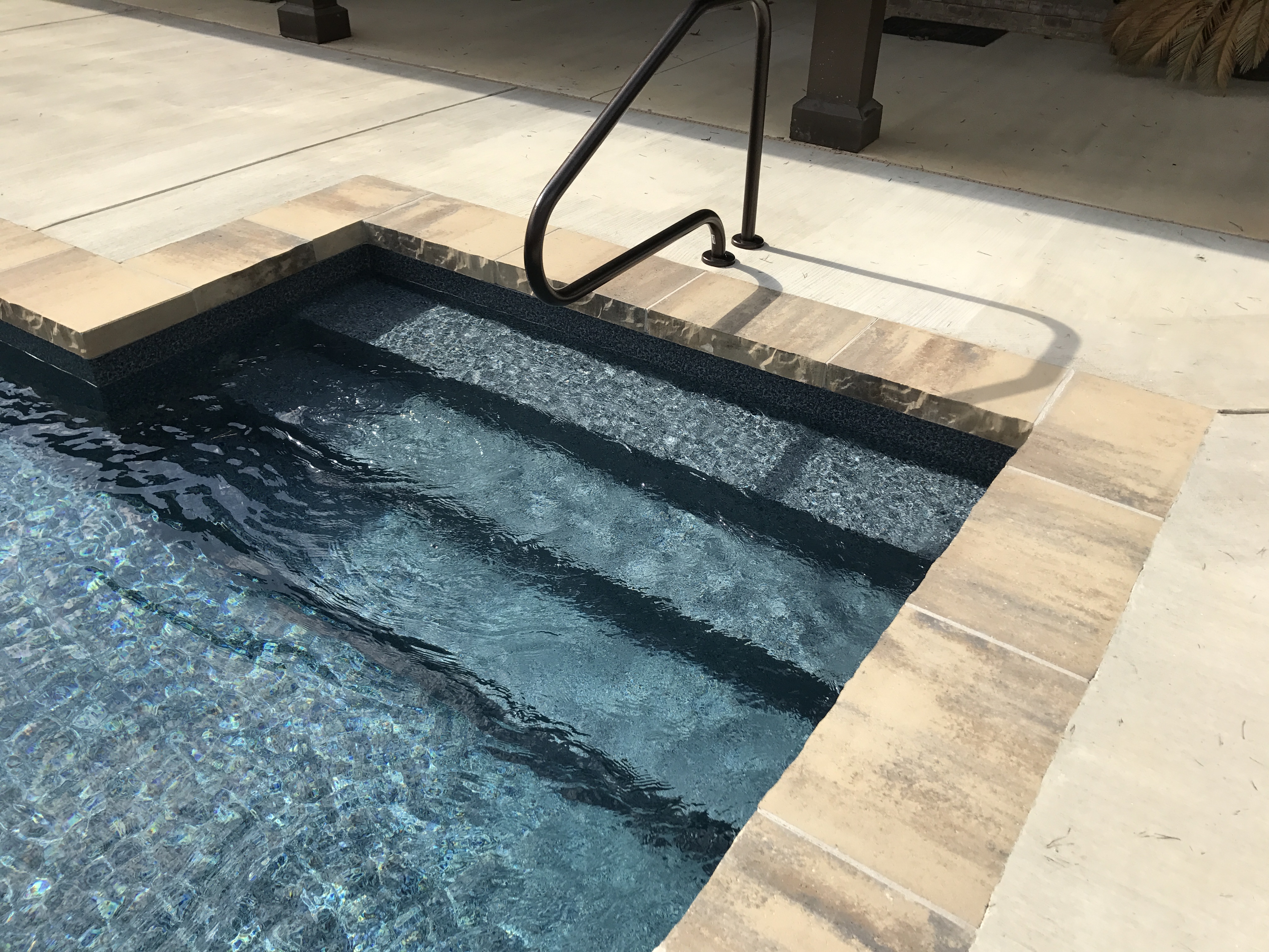 Grey Granite In Pool Steps