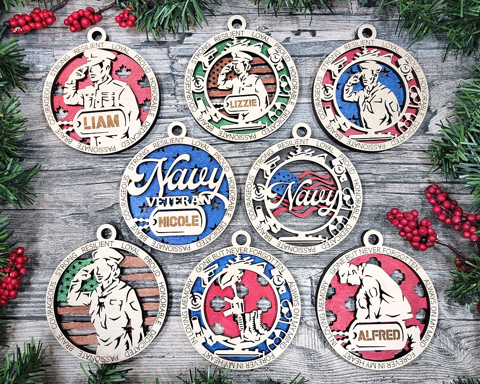 Thumbnail: Personalized Military Ornaments