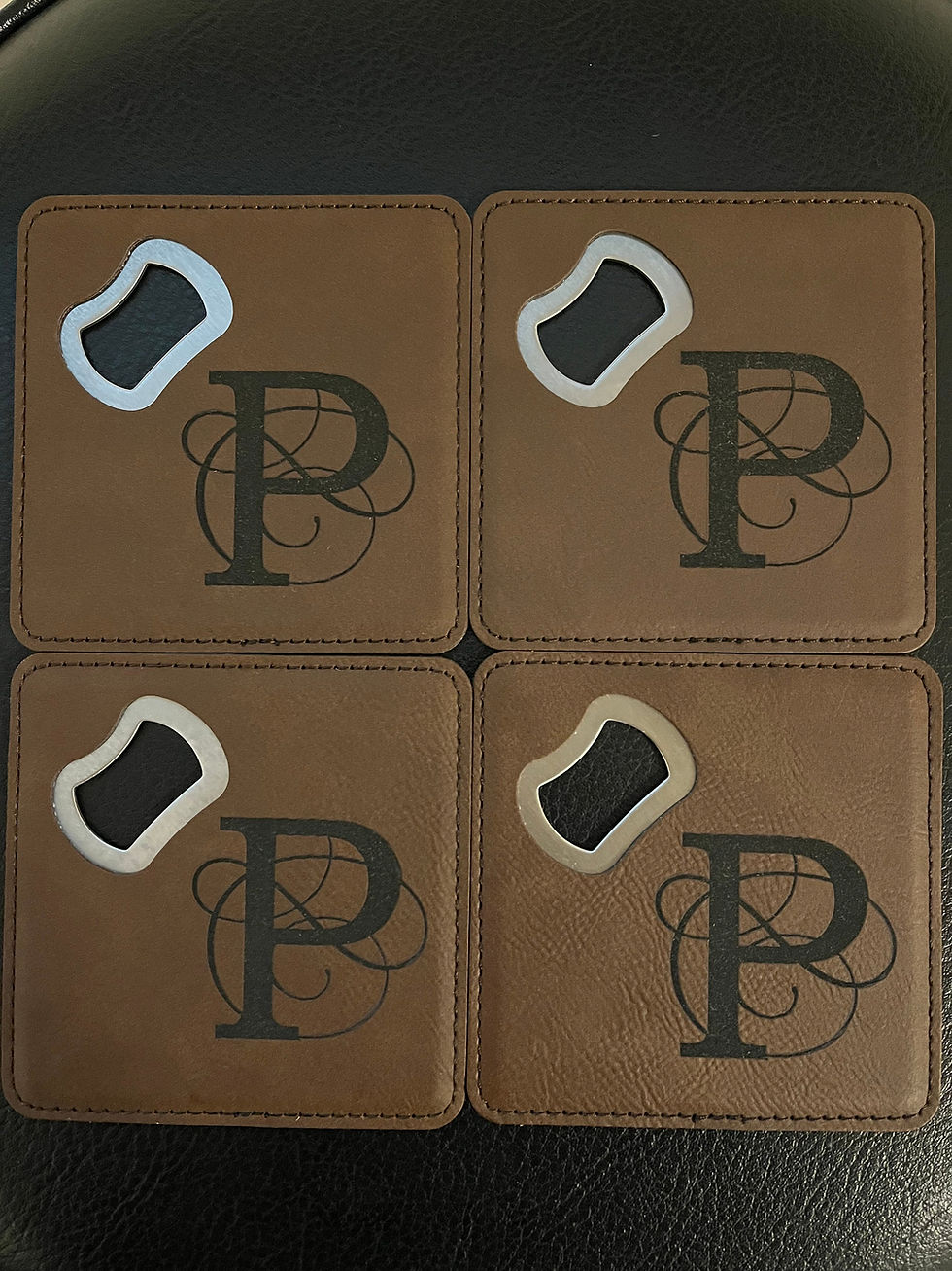 Thumbnail: Personalized Bottle Opener Coaster Set -