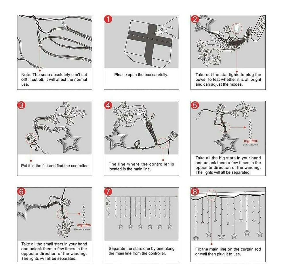 Thumbnail: Decorative Warm Curtain Star LED Lights.