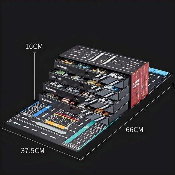 Thumbnail: 48pcs Pull Back Car Set with Carry Container 