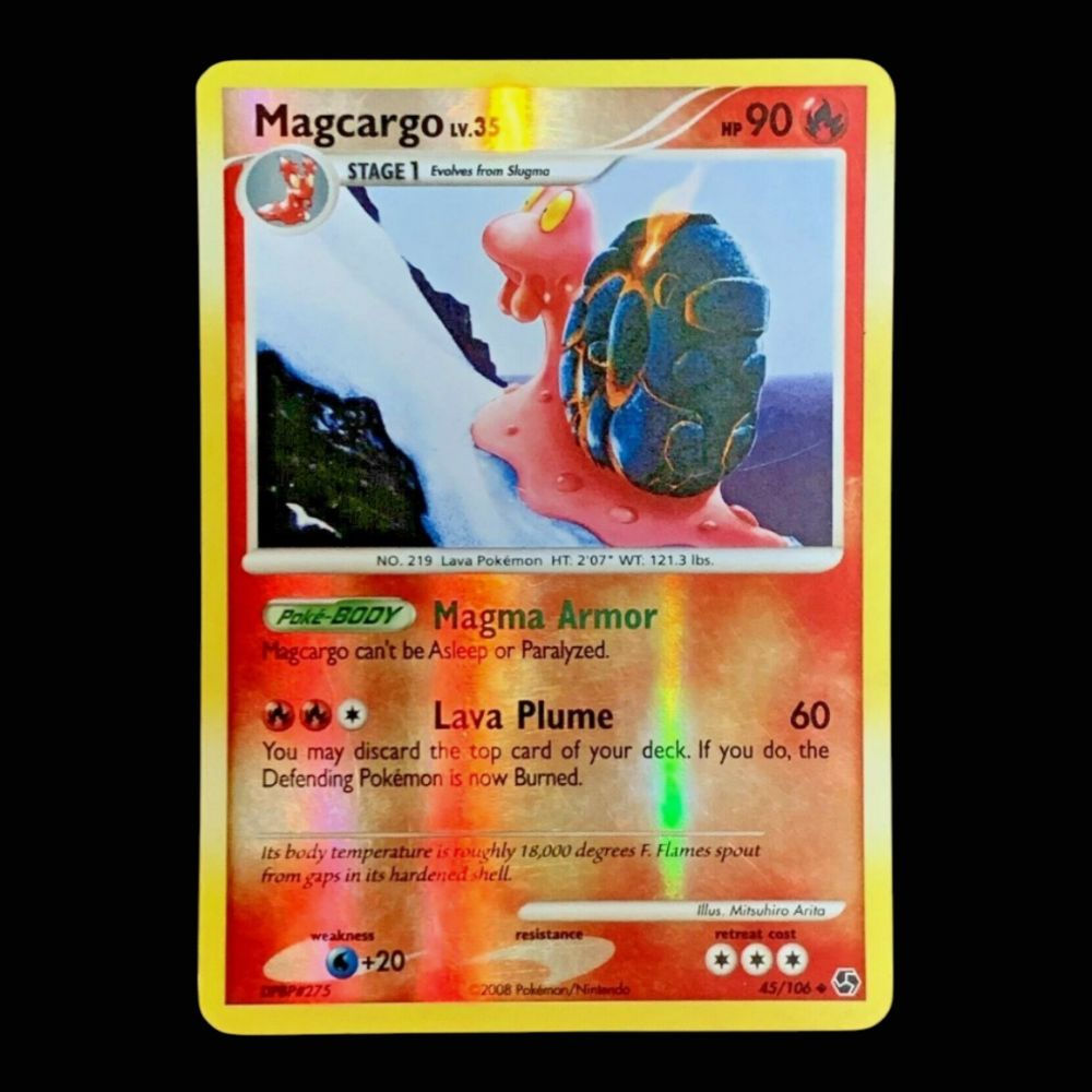 Pokemon Magcargo Pair- Reverse Holo #45/106 Encounters & #20/107 DX (Raw Card)
