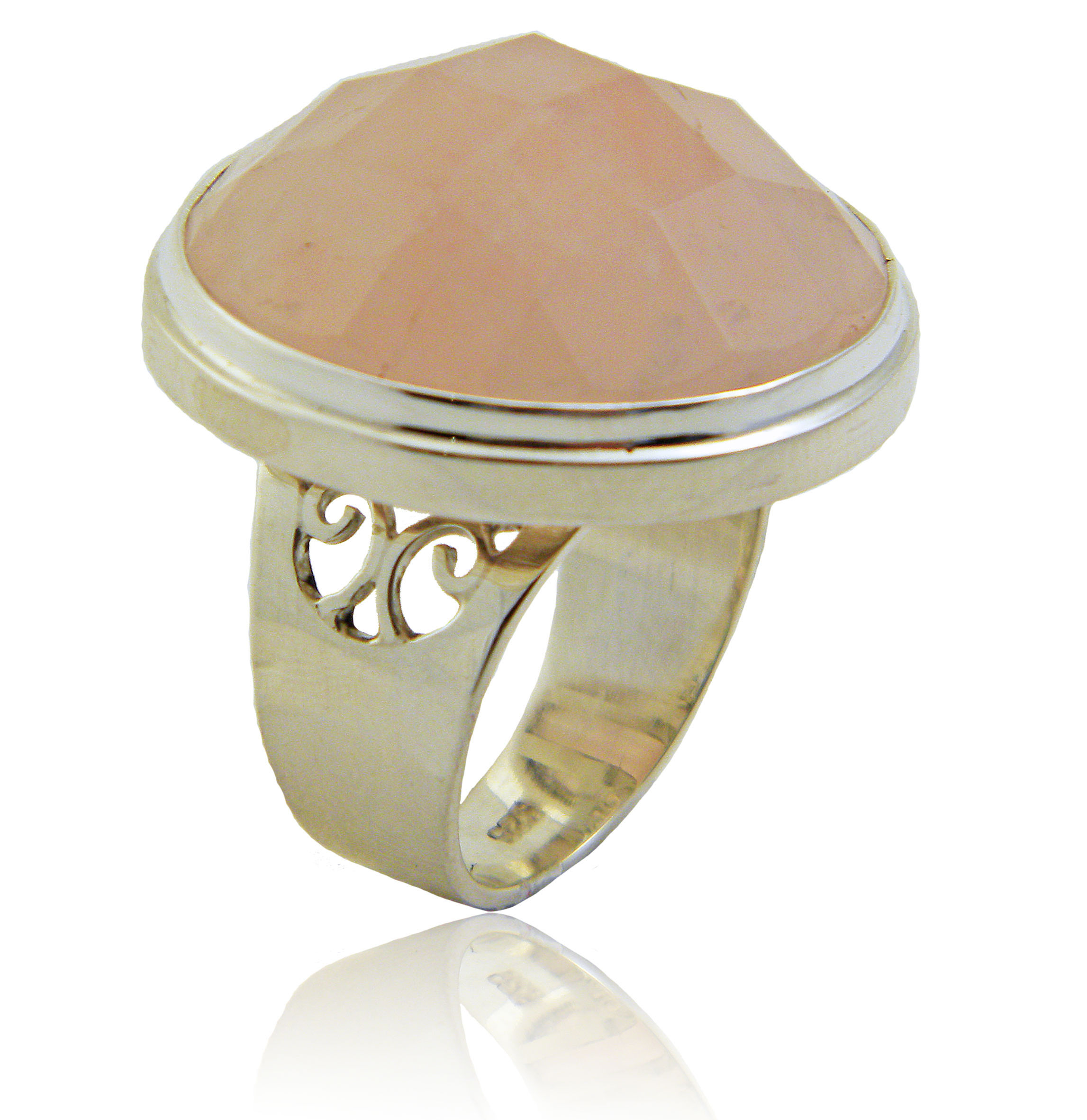 Sterling Silver Ring with Rose Quartz